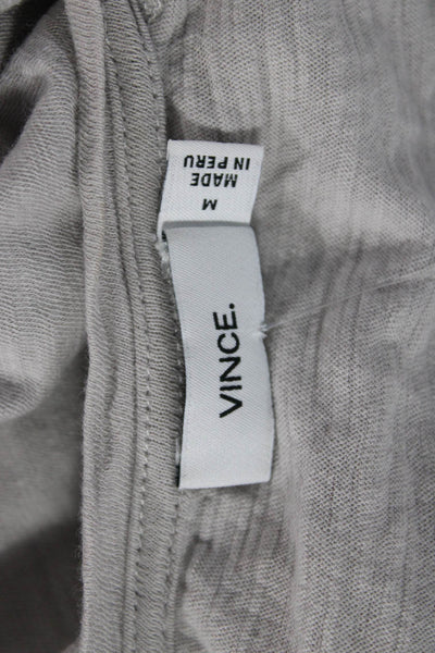 Vince Womens Basic Cotton Crew Neck Short Sleeve T-Shirt Beige Size M