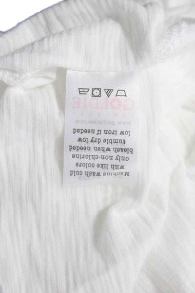 Goldie Womens Sleeveless Basic Pima Cotton White Round Neck Tie Tank Size L