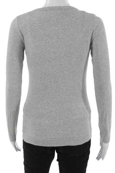 Lacoste Unisex Gray V-Neck Button Cardigan Long Sleeve Cotton Elastane Size 36
