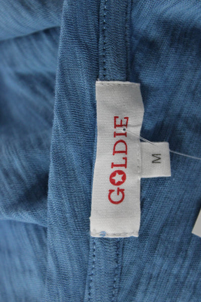 Goldie Womens Blue V-Neck Pima Cotton Short Sleeve Basic T-Shirt Size M