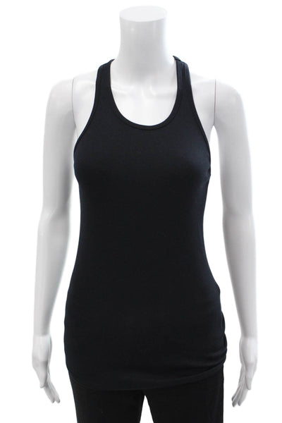 Stateside Women Basic Sleeveless Tank Black Pima Cotton Size M