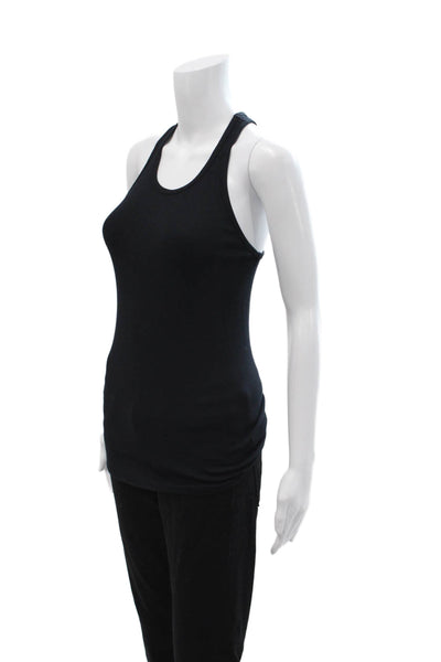 Stateside Women Basic Sleeveless Tank Black Pima Cotton Size M