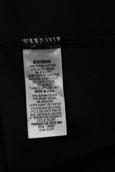 Stateside Women Basic Sleeveless Tank Black Pima Cotton Size M