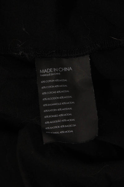 Club Monaco Women Black V-Neck Short Sleeve Basic T-Shirt Size S