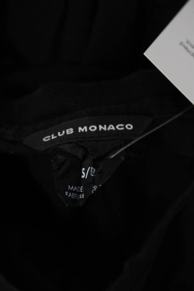 Club Monaco Women Black V-Neck Short Sleeve Basic T-Shirt Size S