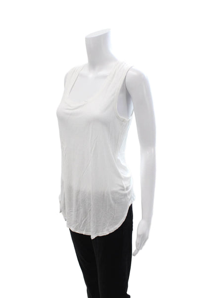 ATM Women Sleeveless Basic Tank Top White Modal Round Neck Size L