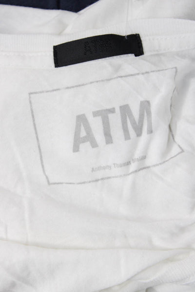 ATM Women Sleeveless Basic Tank Top White Modal Round Neck Size L