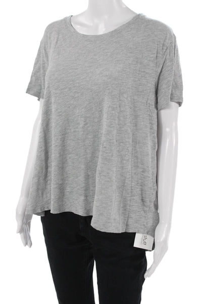 ATM Womens Basic Gray Short Sleeve T-Shirt Round Neck Cotton Polyester Size M
