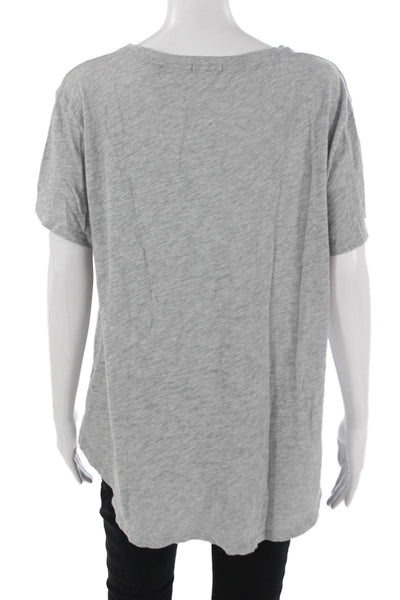 ATM Womens Basic Gray Short Sleeve T-Shirt Round Neck Cotton Polyester Size M