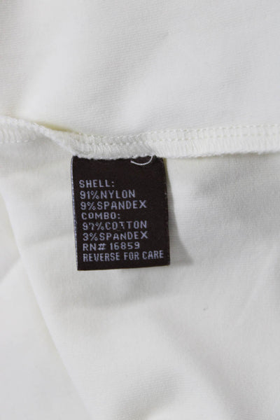 J. Mclaughlin Womens Collared Long Sleeve Button-Up Top White Nylon Size XL