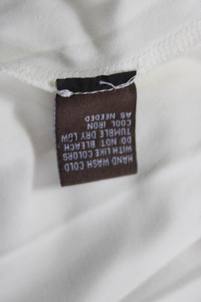 J. Mclaughlin Womens Collared Long Sleeve Button-Up Top White Nylon Size XL