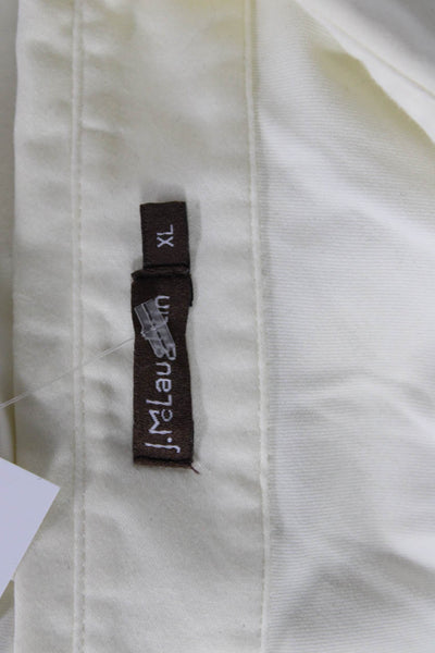 J. Mclaughlin Womens Collared Long Sleeve Button-Up Top White Nylon Size XL