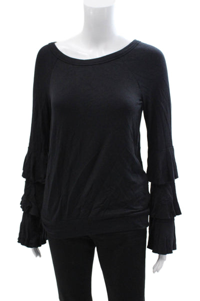Bailey 44 Womens Basic Black Polyester Blend Round Neck Long Sleeve Top Size S
