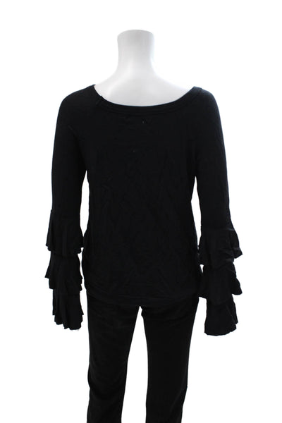Bailey 44 Womens Basic Black Polyester Blend Round Neck Long Sleeve Top Size S