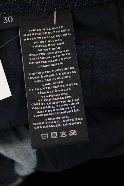 J Brand Mens Straight Jeans Dark Blue Mid Rise Size 30