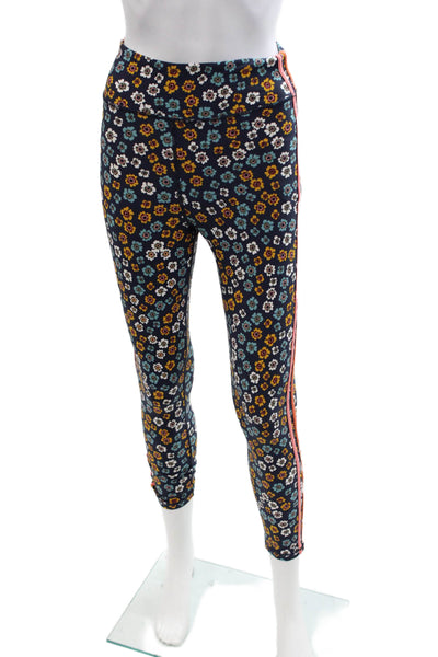The Upside Women Ankle Floral Dark Blue Polyamide Elastane Leggings Size S