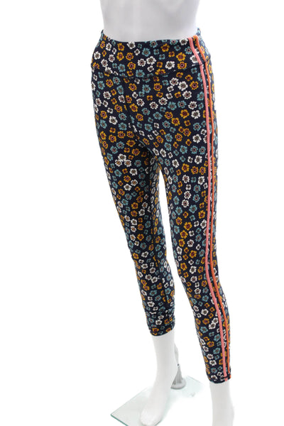 The Upside Women Ankle Floral Dark Blue Polyamide Elastane Leggings Size S