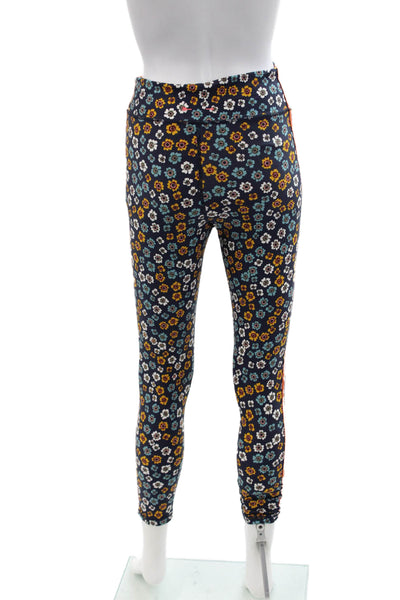 The Upside Women Ankle Floral Dark Blue Polyamide Elastane Leggings Size S