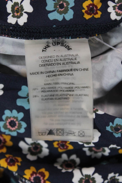 The Upside Women Ankle Floral Dark Blue Polyamide Elastane Leggings Size S