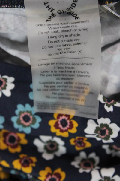 The Upside Women Ankle Floral Dark Blue Polyamide Elastane Leggings Size S