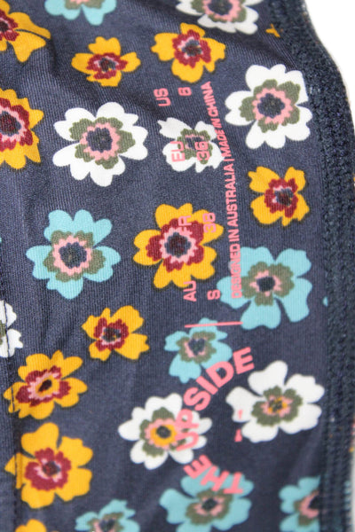 The Upside Women Ankle Floral Dark Blue Polyamide Elastane Leggings Size S