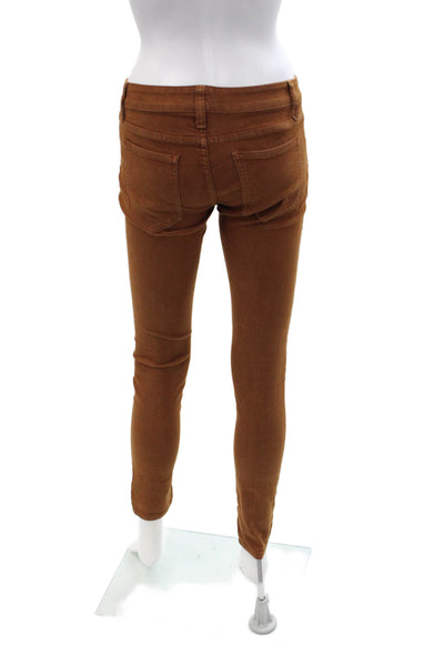 Carmar Womens Ankle Jeggings Brown Button Size 26