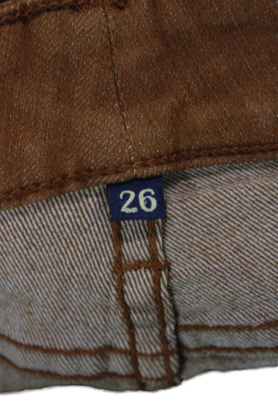 Carmar Womens Ankle Jeggings Brown Button Size 26
