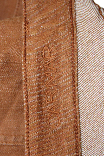 Carmar Womens Ankle Jeggings Brown Button Size 26