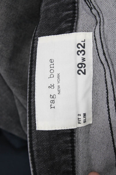 Rag & Bone Mens Straight Jeans Dark Gray Mid Rise Button Fly 32in Size 29