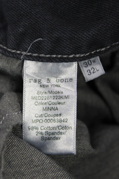 Rag & Bone Mens Straight Dark Blue Midrise Button Jeans 32 Inseam Size 30