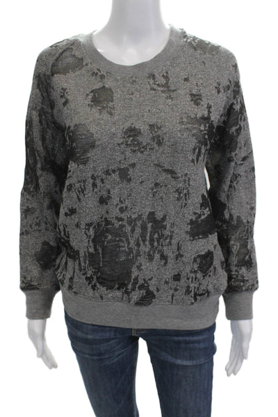 IRO Jeans Women Pullover Sweatshirt Dark Gray Grunge Crew Neck Size S