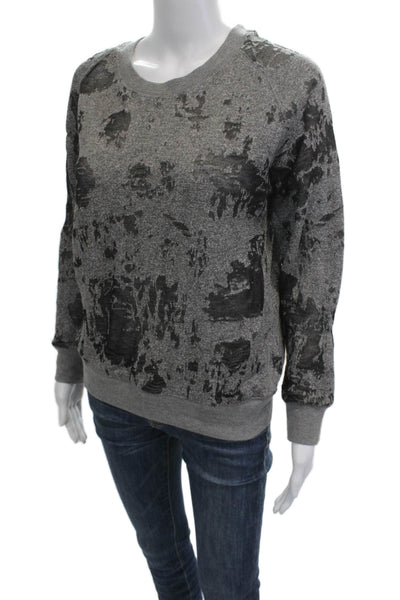 IRO Jeans Women Pullover Sweatshirt Dark Gray Grunge Crew Neck Size S