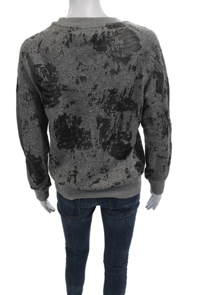 IRO Jeans Women Pullover Sweatshirt Dark Gray Grunge Crew Neck Size S