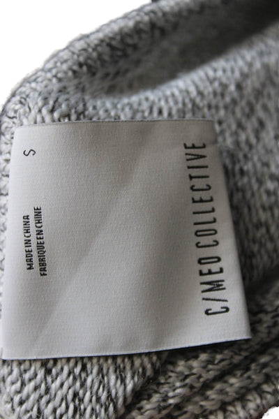 C/MEO Collective Unisex Pullover Striped V-Neck Acrylic Gray Sweater Size S