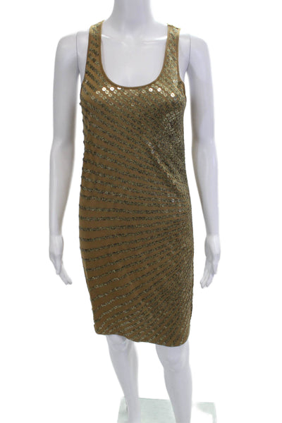 Michael Michael Kors Women Bodycon Tank Dress Brown Rayon Sleeveless Size S