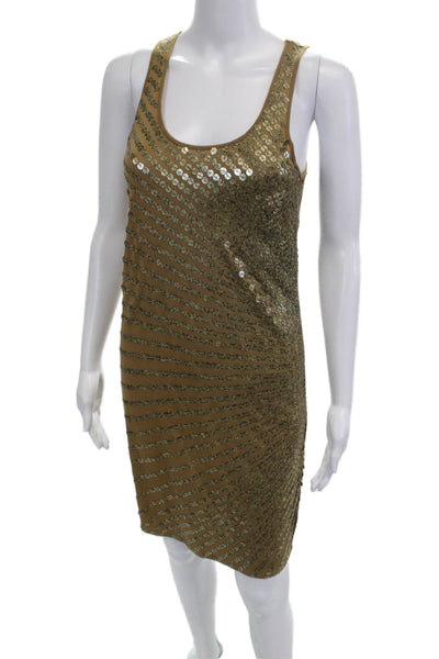 Michael Michael Kors Women Bodycon Tank Dress Brown Rayon Sleeveless Size S