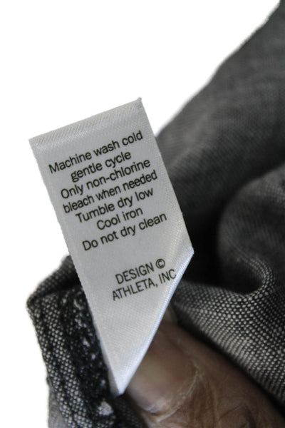 Athleta Womens Linen Cropped Ankle Pants Gray Button 25in Inseam Size 2