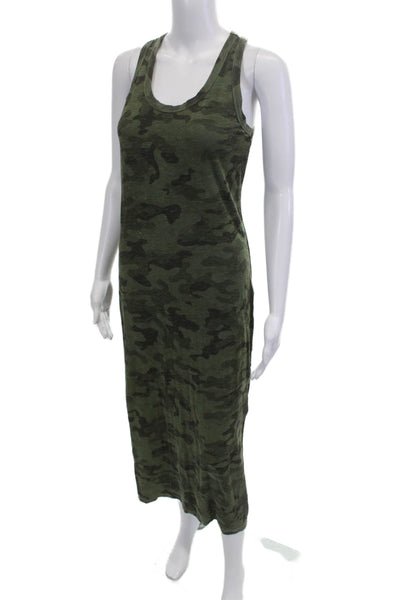 Sundry Womens Green Camouflage Sleeveless Tank Maxi Dress Cotton Size 1