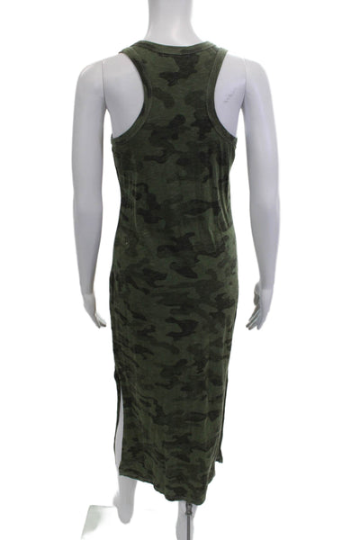 Sundry Womens Green Camouflage Sleeveless Tank Maxi Dress Cotton Size 1