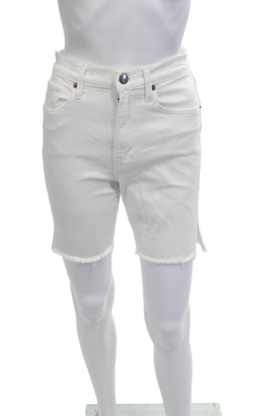 Frame Unisex Bermuda Shorts White Cotton Button Size 26