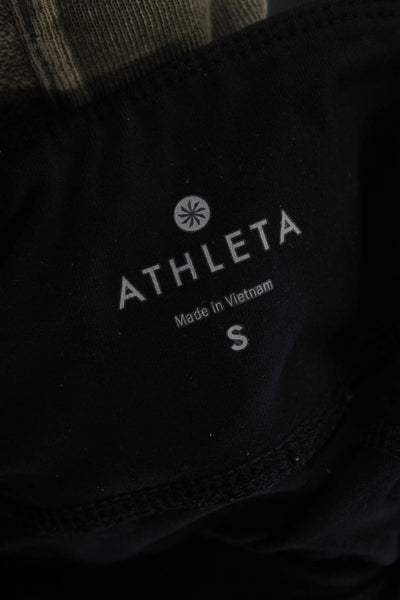 Athleta Women Capri Cropped Leggings Black Nylon Blend Size S