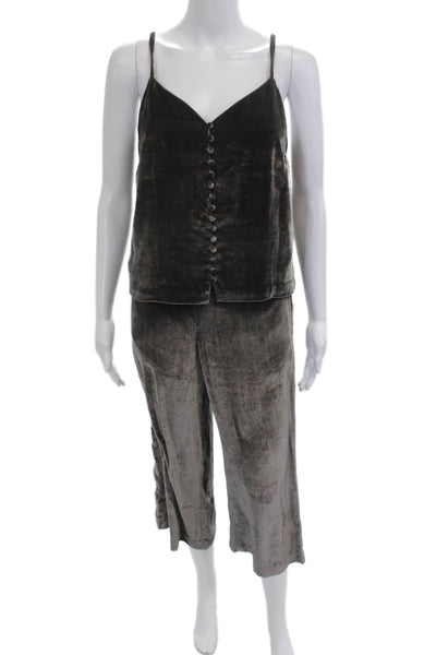 Madewell Women Cropped Dark Gray Pants Size S