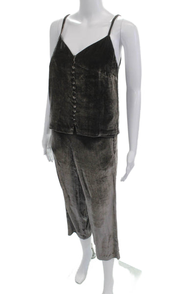 Madewell Women Cropped Dark Gray Pants Size S