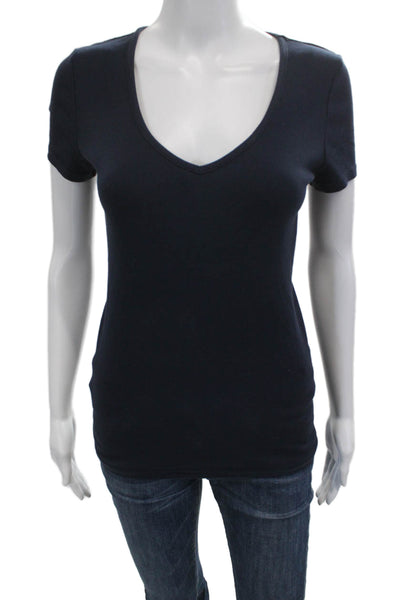 Michael Stars Womens Dark Blue V Neck Short Sleeve T-Shirt Size S