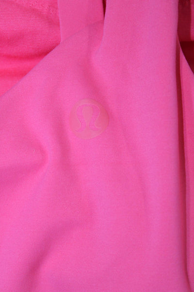 Lululemon Women Cropped Tank Pink Nylon Blend Button Solid Size S