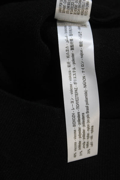 Zara Women Pullover Hoodie Black Viscose Polyester Nylon Long Sleeve Size S