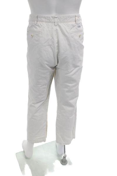 Vineyard Vines Mens White Cropped Chino Button Fly 100% Cotton Big Tall Size 38