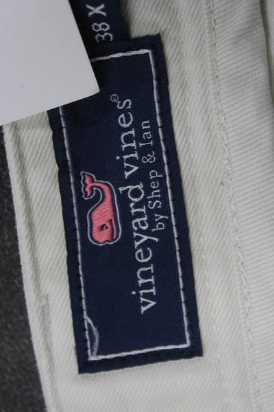 Vineyard Vines Mens White Cropped Chino Button Fly 100% Cotton Big Tall Size 38