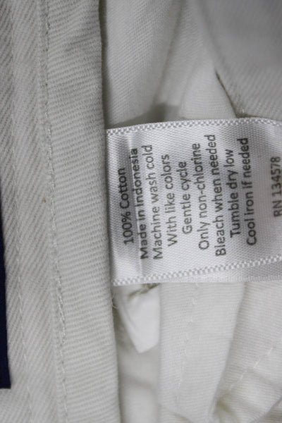 Vineyard Vines Mens White Cropped Chino Button Fly 100% Cotton Big Tall Size 38