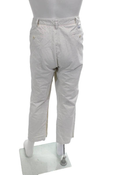 Vineyard Vines Mens Cropped Chino Pants White Button Cotton Beach Size 38